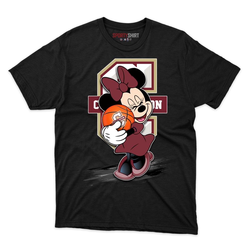 Charleston Cougars Minnie Mouse Unisex Shirt, Disney Cartoon Crossover Cotton Graphic Tee, Game Day Fan Gift