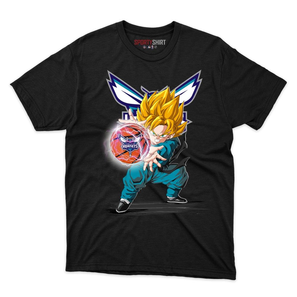 Charlotte Hornets Goku Dragon Ball Z Unisex Shirt, Anime Crossover Cotton Graphic Tee, Game Day Fan Gift