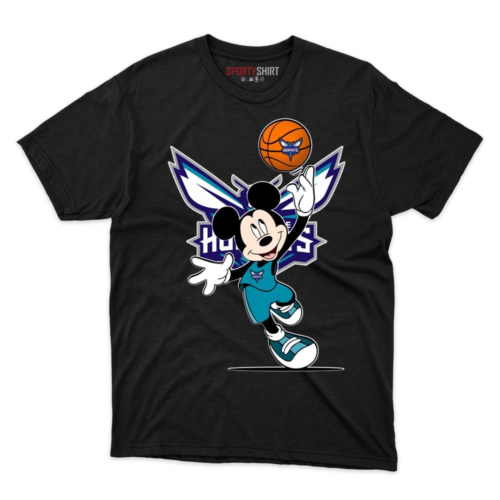 Charlotte Hornets Mickey Mouse Player Unisex Shirt, Disney Cartoon Cotton Graphic Tee, Game Day Fan Gift