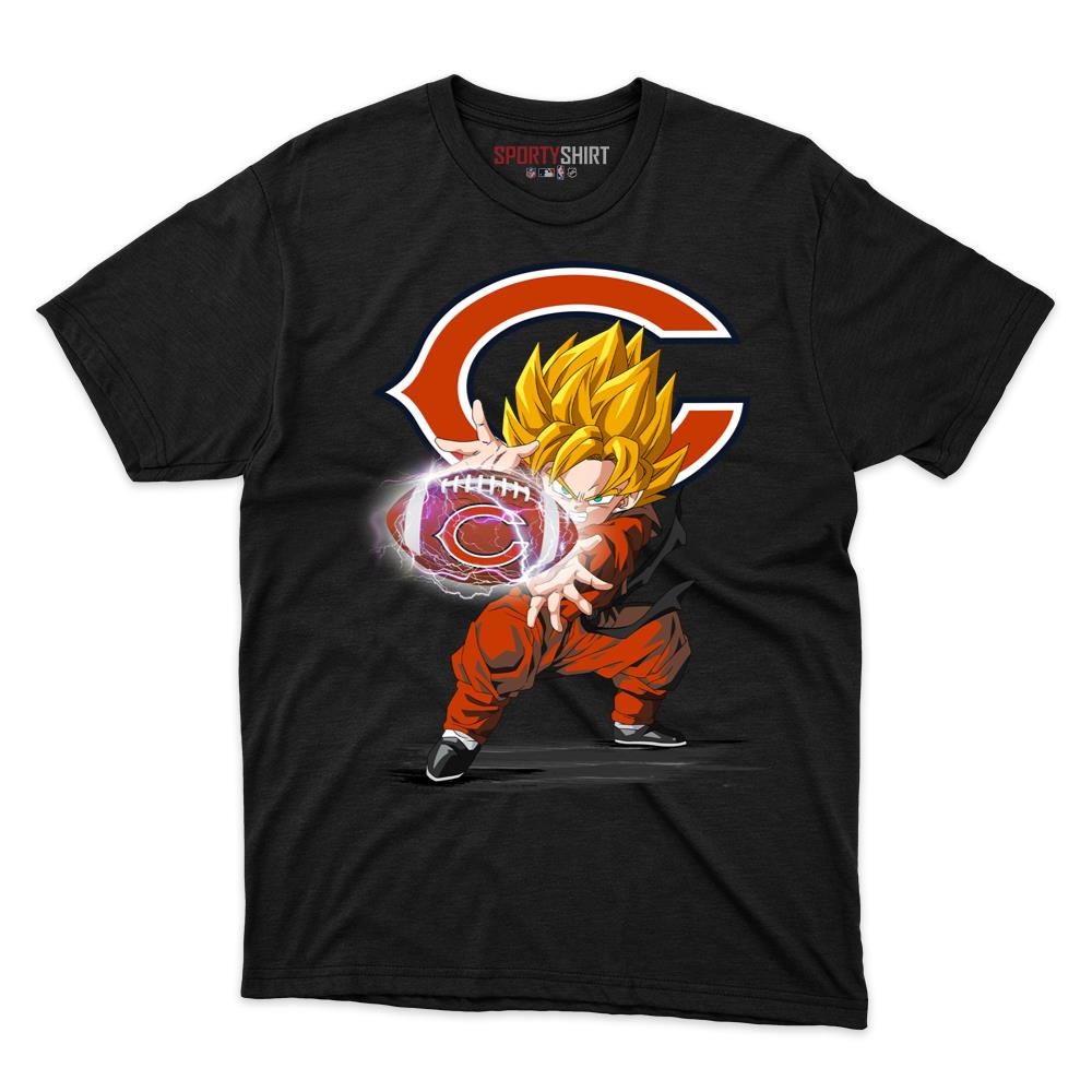 Chicago Bears Goku Dragon Ball Z Unisex Shirt, Anime Crossover Cotton Graphic Tee, Game Day Fan Gift