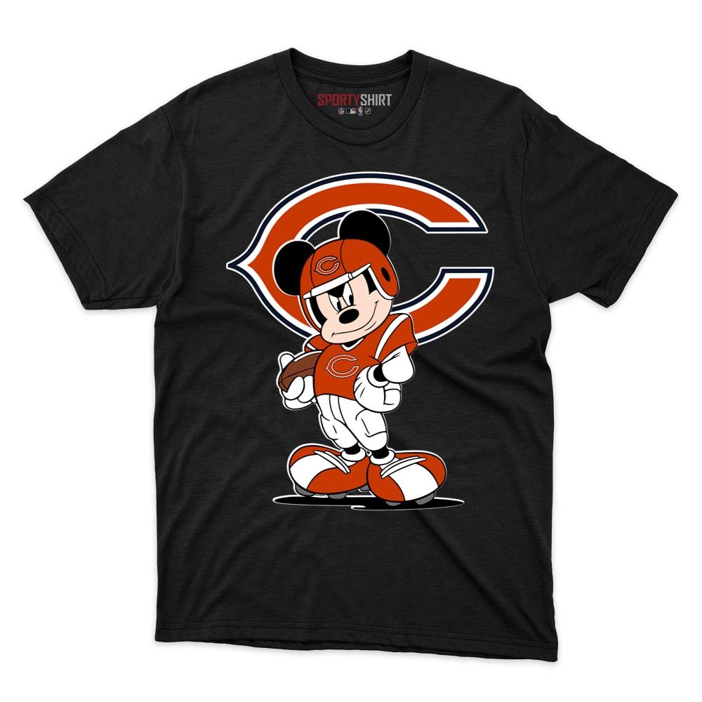 Chicago Bears Mickey Mouse Player Unisex Shirt, Disney Cartoon Cotton Graphic Tee, Game Day Fan Gift