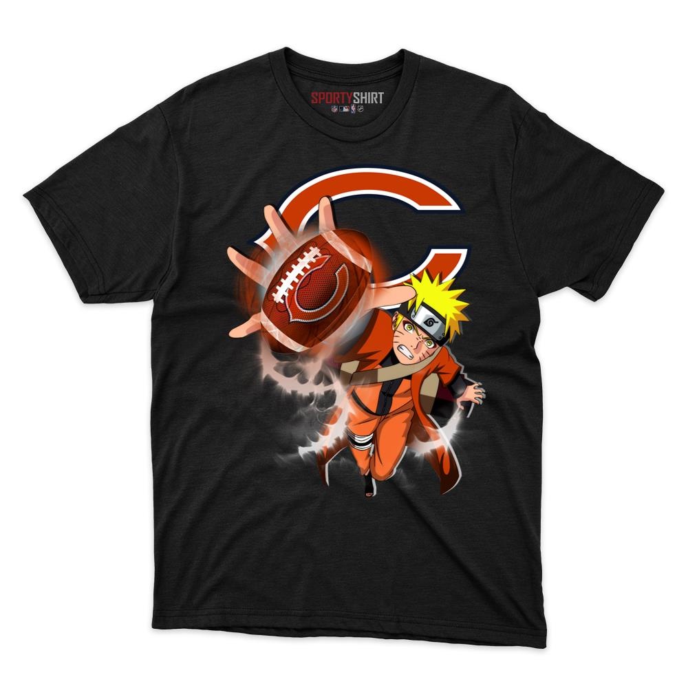 Chicago Bears Naruto Uzumaki Ninja Unisex Shirt, Anime Crossover Cotton Graphic Tee, Game Day Fan Gift
