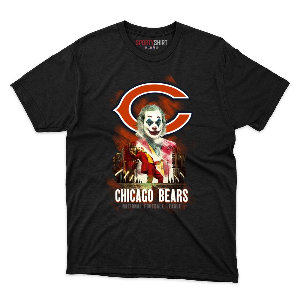 Chicago Bears Put On A Happy Face Joker Unisex Shirt, Funny Villain Cotton Graphic Tee, Game Day Fan Gift