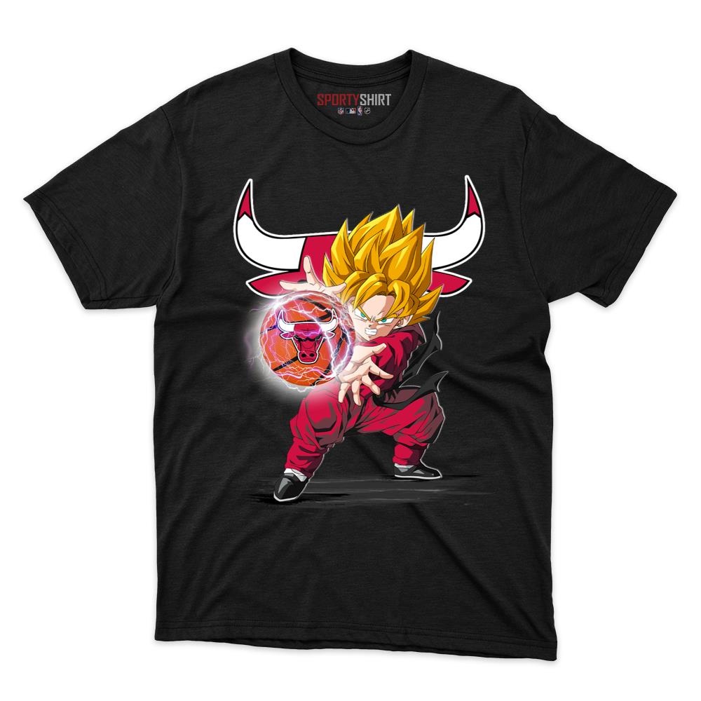 Chicago Bulls Goku Dragon Ball Z Unisex Shirt, Anime Crossover Cotton Graphic Tee, Game Day Fan Gift