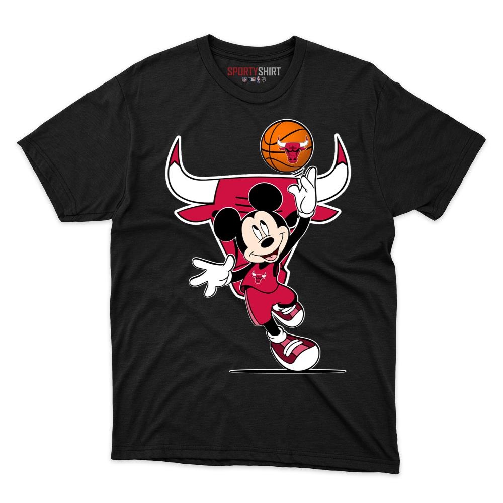 Chicago Bulls Mickey Mouse Player Unisex Shirt, Disney Cartoon Cotton Graphic Tee, Game Day Fan Gift