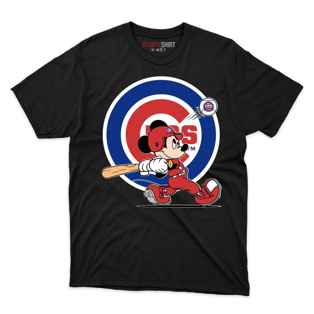 Chicago Cubs Mickey Mouse Player Unisex Shirt, Disney Cartoon Cotton Graphic Tee, Game Day Fan Gift
