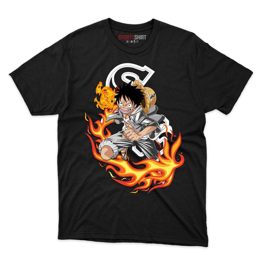 Chicago White Sox Roster Luffy One Piece Pirate Anime Unisex Cotton Graphic Tee, Fan Shirt for Game Day