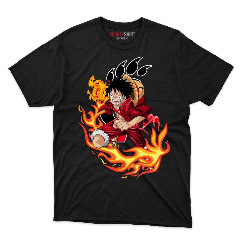 Cincinnati Bearcats Luffy One Piece Pirate Anime Unisex Cotton Graphic Tee, Fan Shirt for Game Day