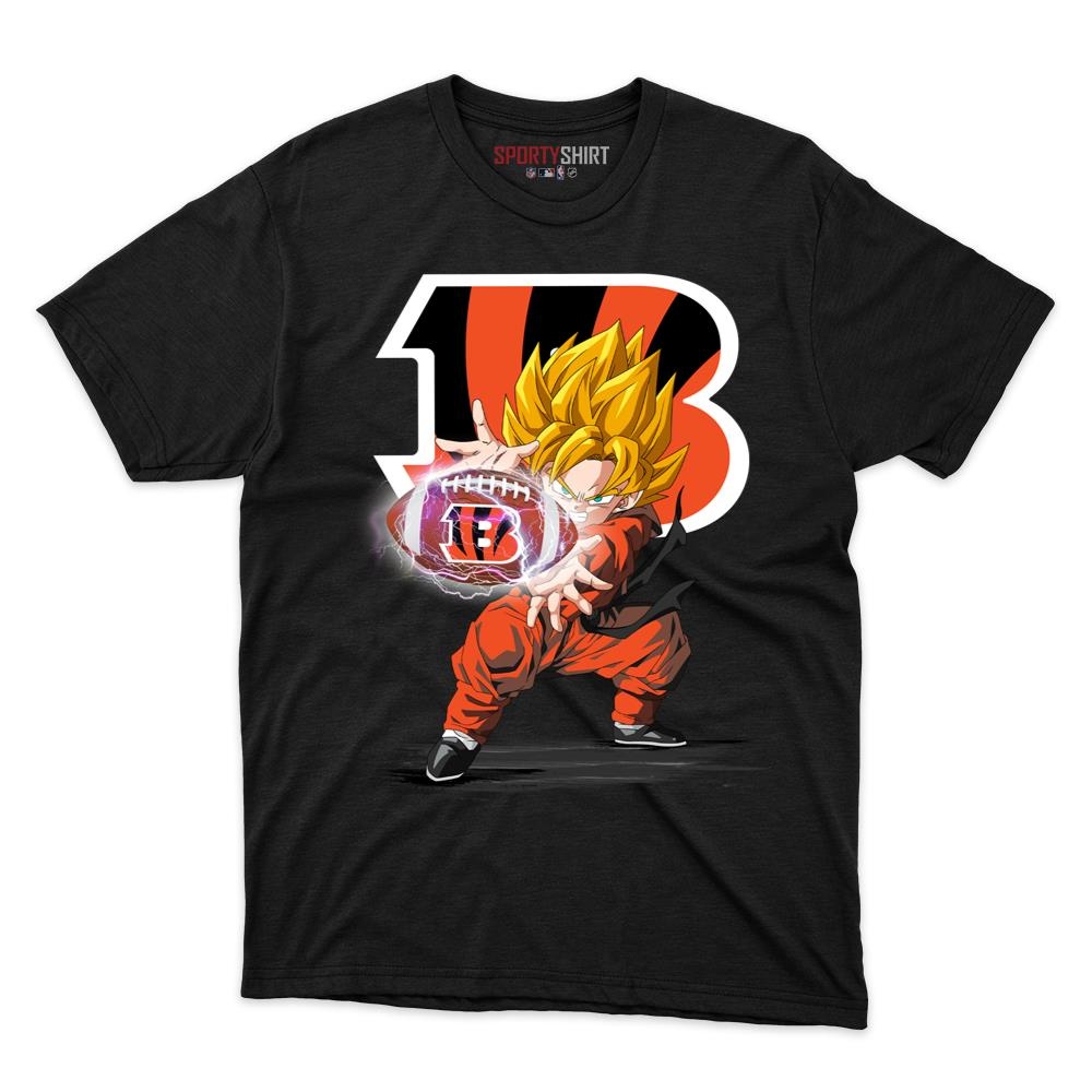 Cincinnati Bengals Goku Dragon Ball Z Anime Unisex Cotton Graphic Tee, Fan Shirt for Game Day