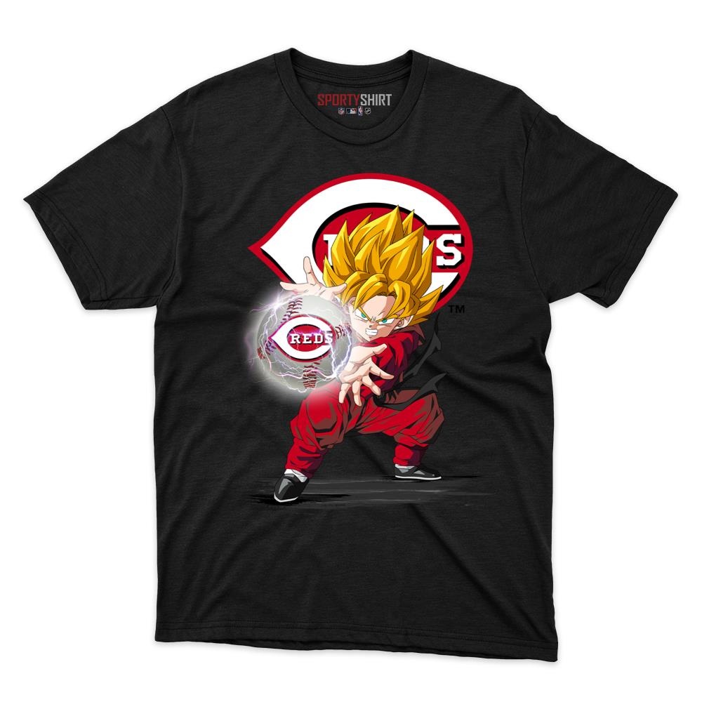 Cincinnati Reds Goku Dragon Ball Z Anime Unisex Cotton Graphic Tee, Fan Shirt for Game Day