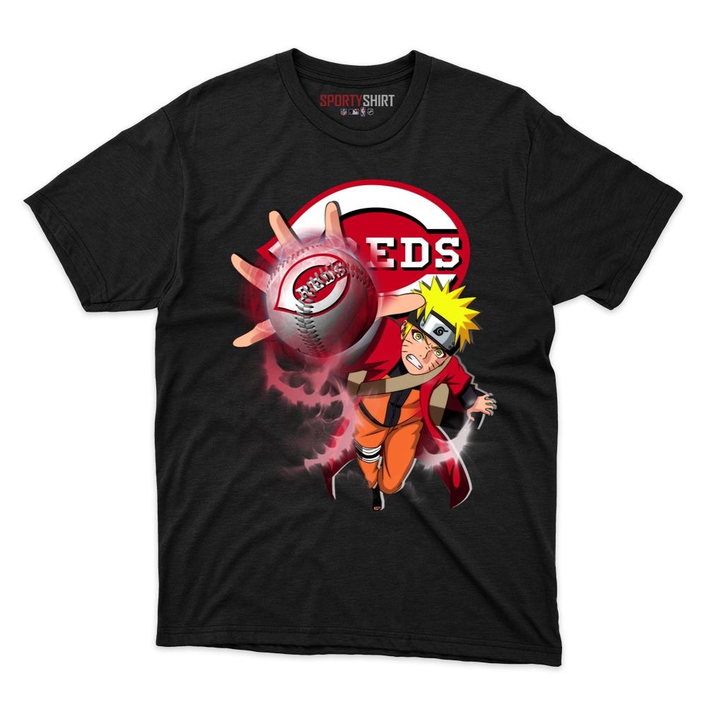 Cincinnati Reds Naruto Uzumaki Ninja Anime Unisex Cotton Graphic Tee, Fan Shirt for Game Day - photo 1