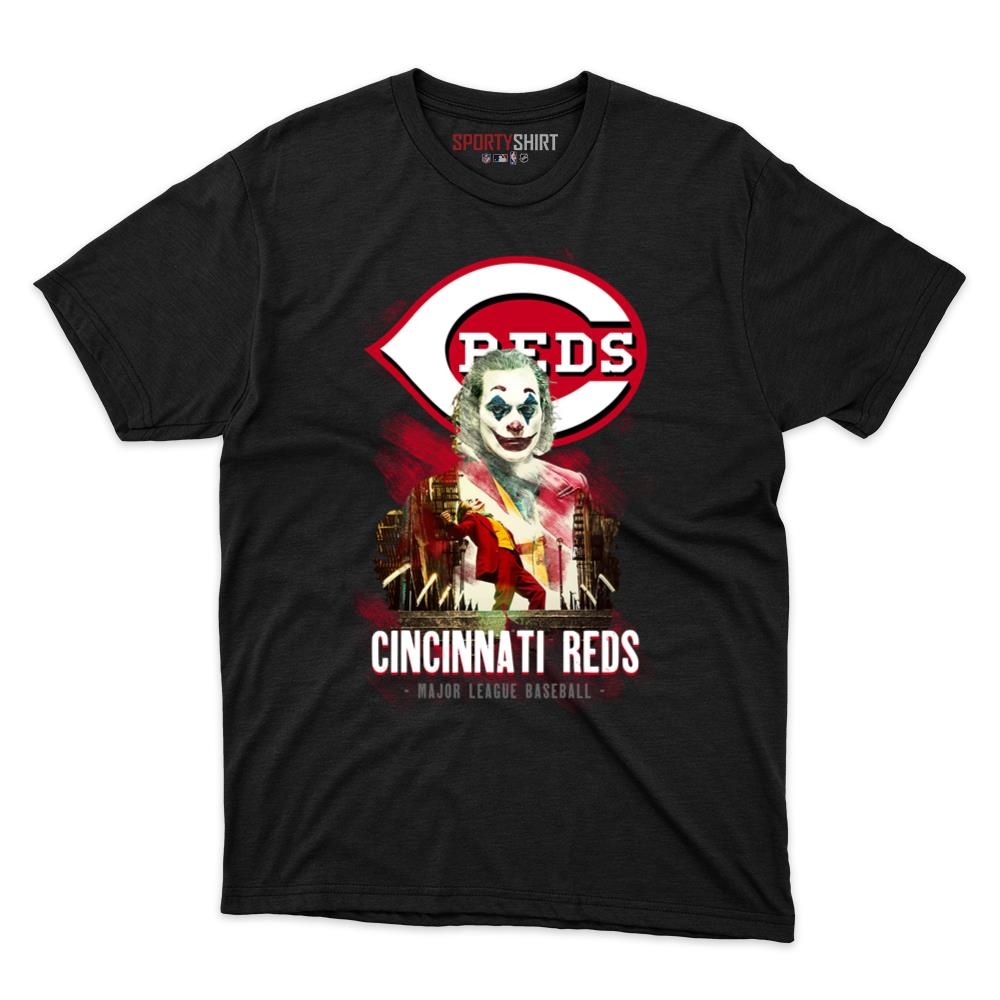 Cincinnati Reds Put On A Happy Face Joker Unisex Cotton Graphic Tee, Funny Fan Shirt for Game Day
