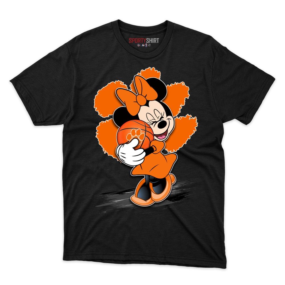 Clemson Tigers Minnie Mouse Disney Cartoon Unisex Cotton Graphic Tee, Fan Shirt for Game Day