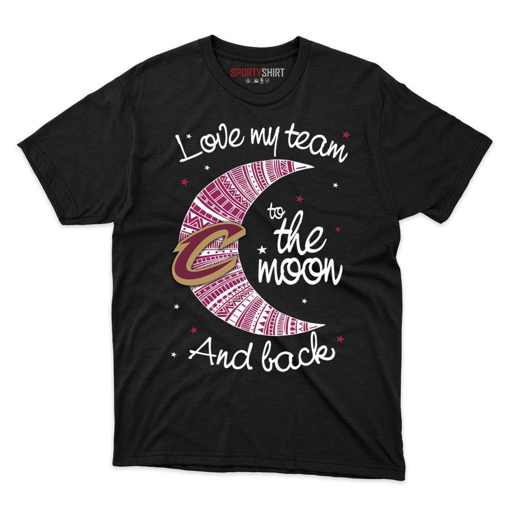 Cleveland Cavaliers I Love My Team To The Moon And Back Unisex Cotton Graphic Tee, Funny Fan Gift Shirt