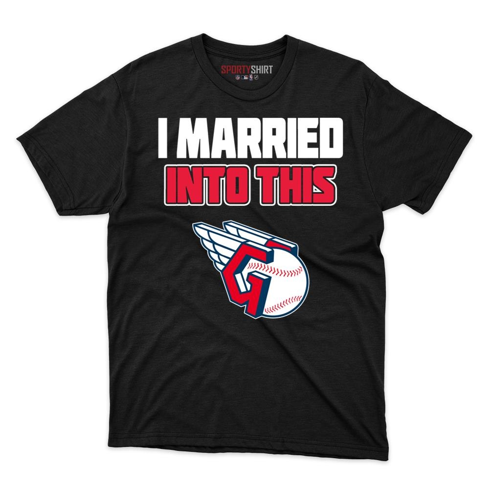 Cleveland Guardians I Married Into This Unisex Cotton Graphic Tee, Funny Fan Shirt Gift for In-Laws
