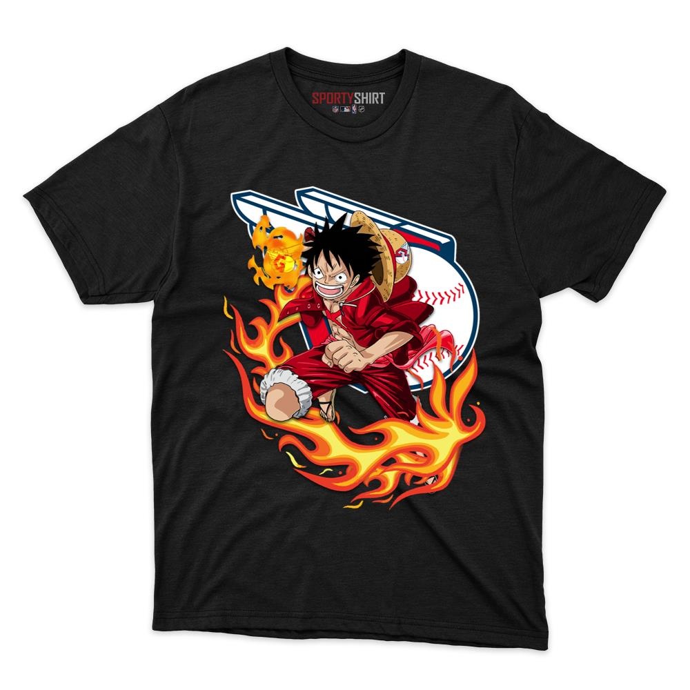 Cleveland Guardians Luffy One Piece Pirate Anime Unisex Cotton Graphic Tee, Fan Shirt for Game Day