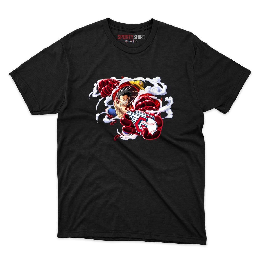 Cleveland Guardians Monkey D Luffy Gear One Piece Anime Unisex Cotton Graphic Tee, Fan Shirt for Game Day