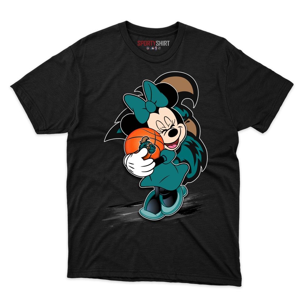 Coastal Carolina Chanticleers Minnie Mouse Disney Cartoon Unisex Cotton Graphic Tee, Fan Shirt for Game Day