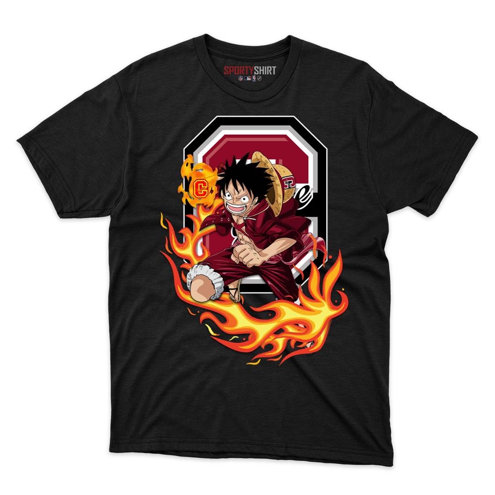Colgate Raiders Luffy One Piece Unisex Cotton Graphic Tee, Anime Crossover Shirt, Game Day Fan Gift