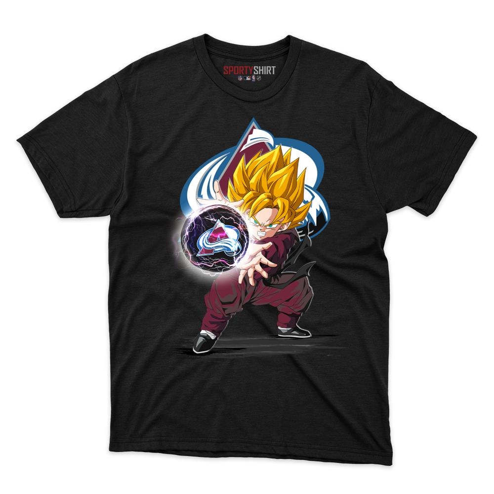 Colorado Avalanche Goku Dragon Ball Z Unisex Cotton Graphic Tee, Anime Crossover Shirt, Game Day Gift