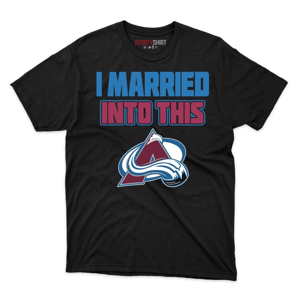 Colorado Avalanche I Married Into This Unisex Cotton Graphic Tee, Funny Hockey Fan Shirt, Gift for In-Laws