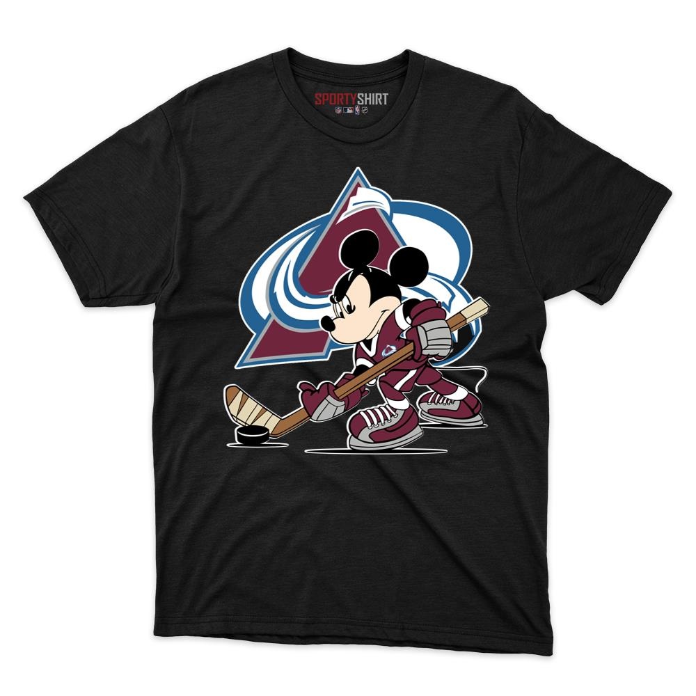 Colorado Avalanche Mickey Mouse Player Unisex Cotton Graphic Tee, Disney Cartoon Shirt, Game Day Fan Gift