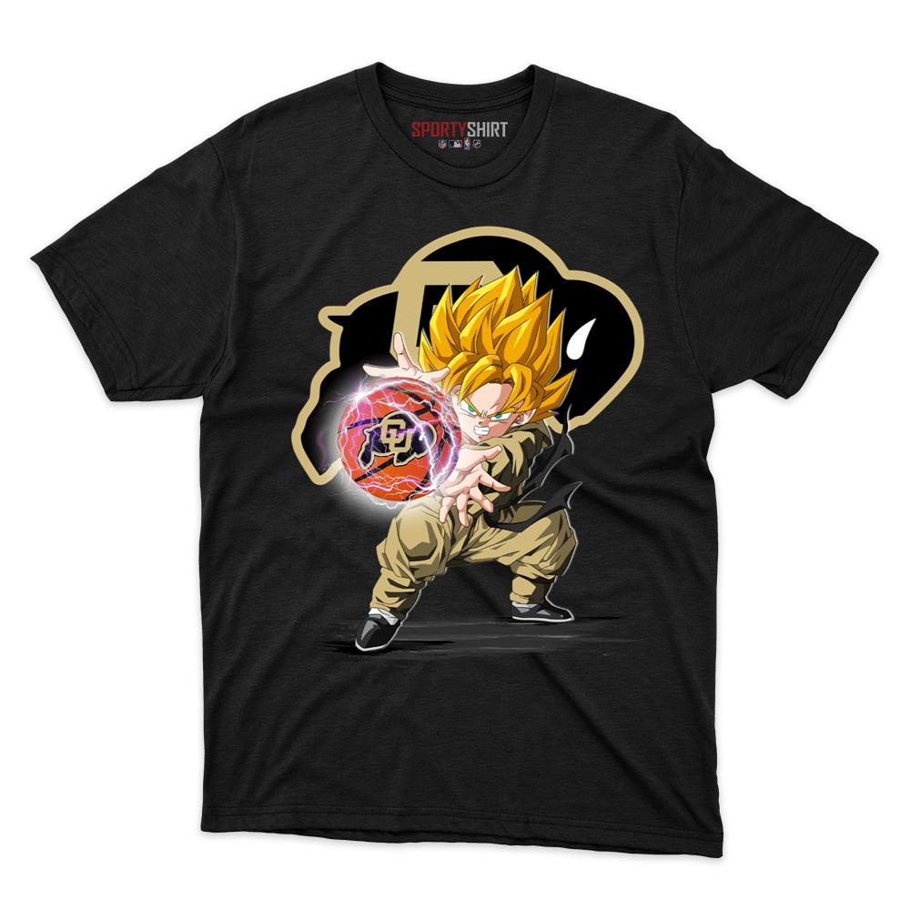 Colorado Buffaloes Goku Dragon Ball Z Unisex Cotton Graphic Tee, Anime Crossover Shirt, Game Day Gift