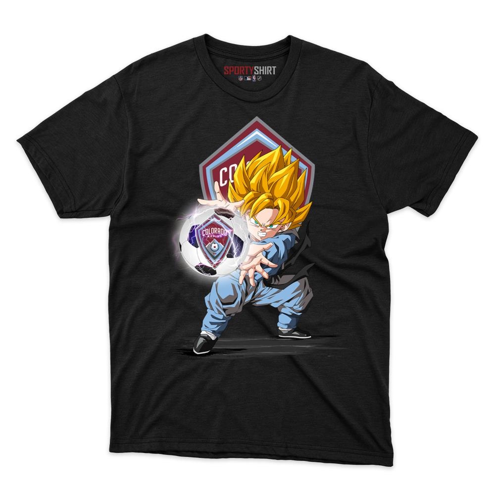 Colorado Rapids MLS Goku Dragon Ball Z Unisex Cotton Graphic Tee, Anime Crossover Shirt, Game Day Gift