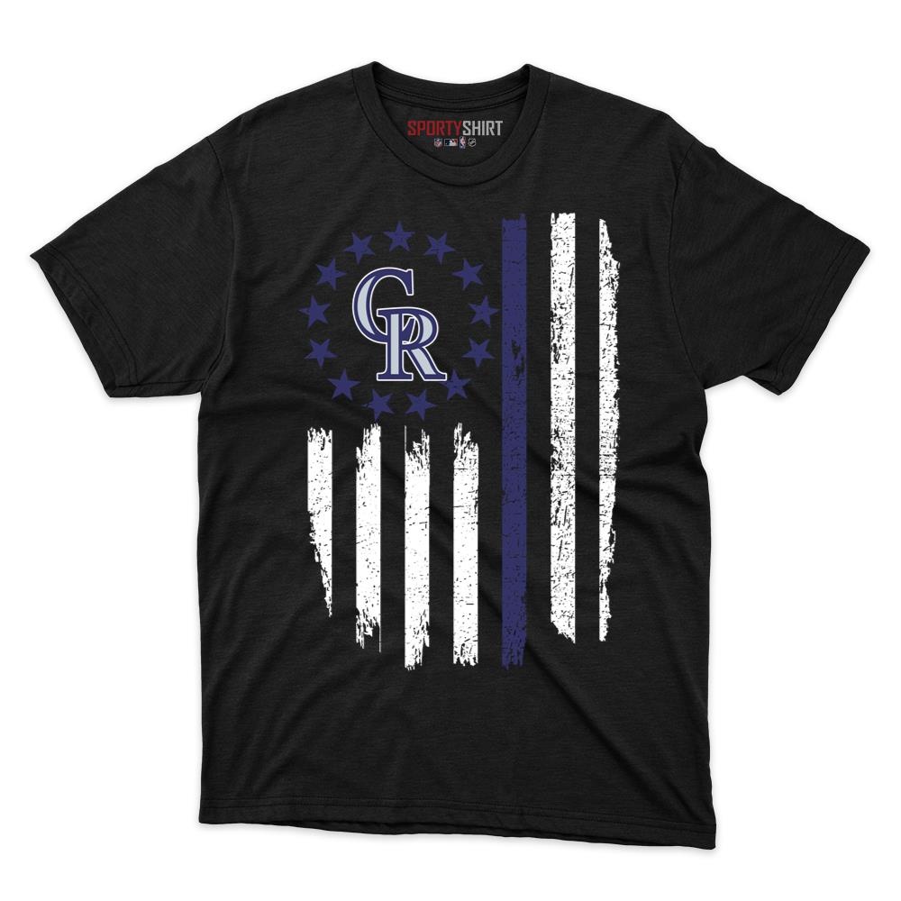 Colorado Rockies Betsy Ross Flag Unisex Cotton Graphic Tee, Patriotic Baseball Shirt, Game Day Fan Gift
