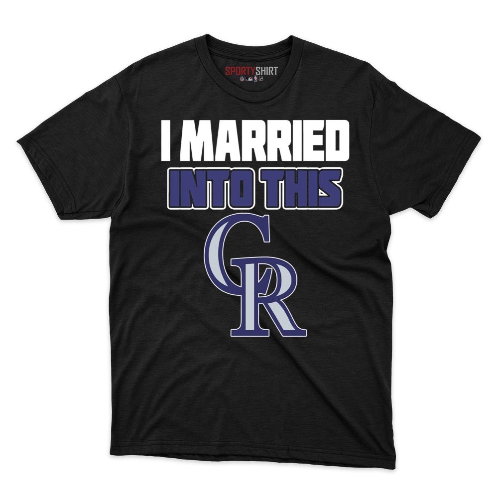 Colorado Rockies I Married Into This Unisex Cotton Graphic Tee, Funny Baseball Fan Shirt, Gift for In-Laws