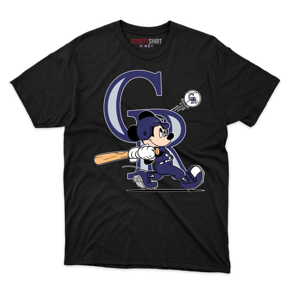 Colorado Rockies Mickey Mouse Player Unisex Cotton Graphic Tee, Disney Cartoon Shirt, Game Day Fan Gift