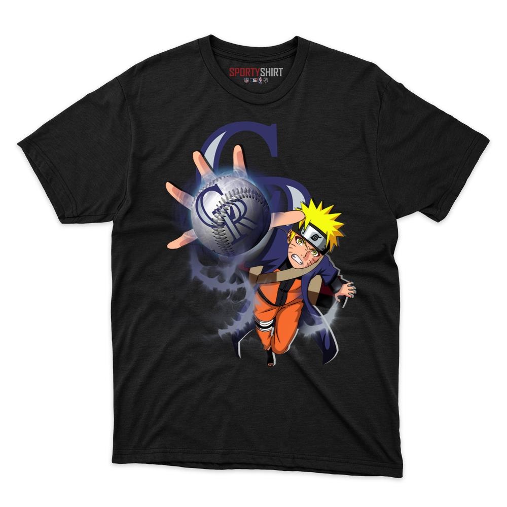 Colorado Rockies Naruto Unisex Cotton Graphic Tee, Anime Ninja Crossover Shirt for Game Day Fans