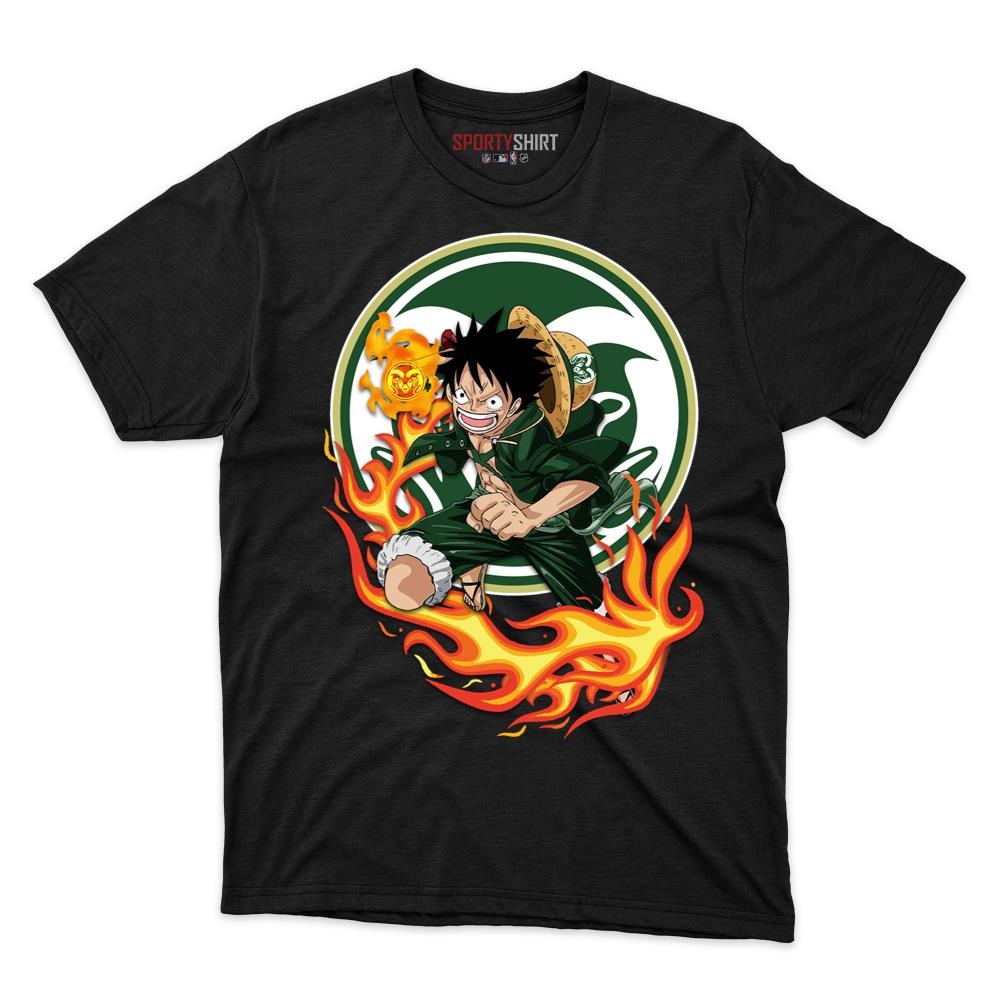 Colorado State Rams Luffy One Piece Unisex Cotton Graphic Tee, Anime Crossover Shirt, Game Day Gift