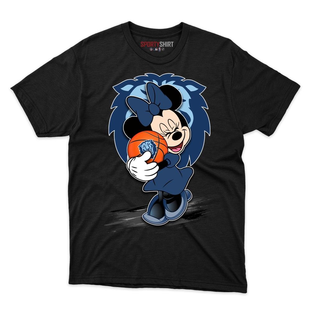 Columbia Lions Minnie Mouse Unisex Cotton Graphic Tee, Disney Cartoon Crossover Shirt, Game Day Fan Gift