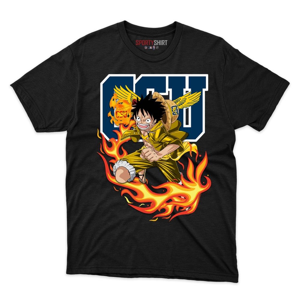 Coppin State Eagles Luffy One Piece Unisex Cotton Graphic Tee, Anime Crossover Shirt, Game Day Gift