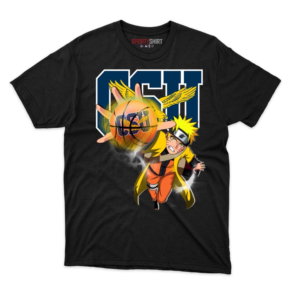 Coppin State Eagles Naruto Unisex Cotton Graphic Tee, Anime Ninja Crossover Shirt for Game Day Fans
