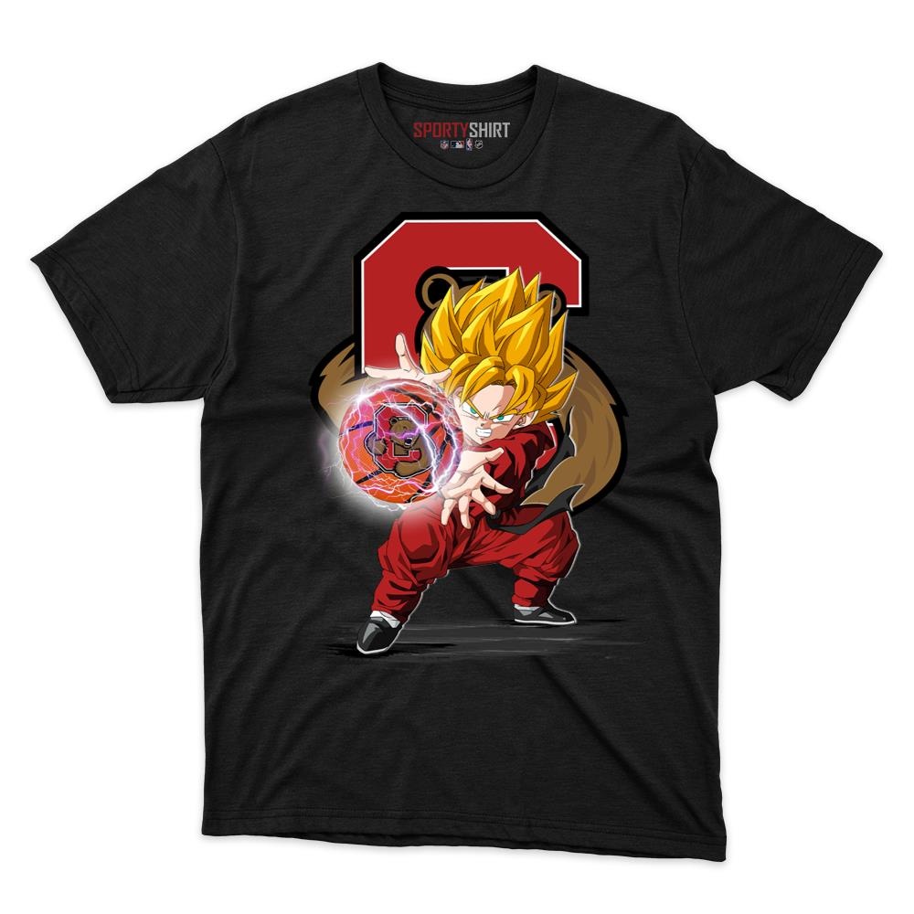 Cornell Big Red Goku Dragon Ball Z Unisex Cotton Graphic Tee, Anime Crossover Shirt, Game Day Fan Gift