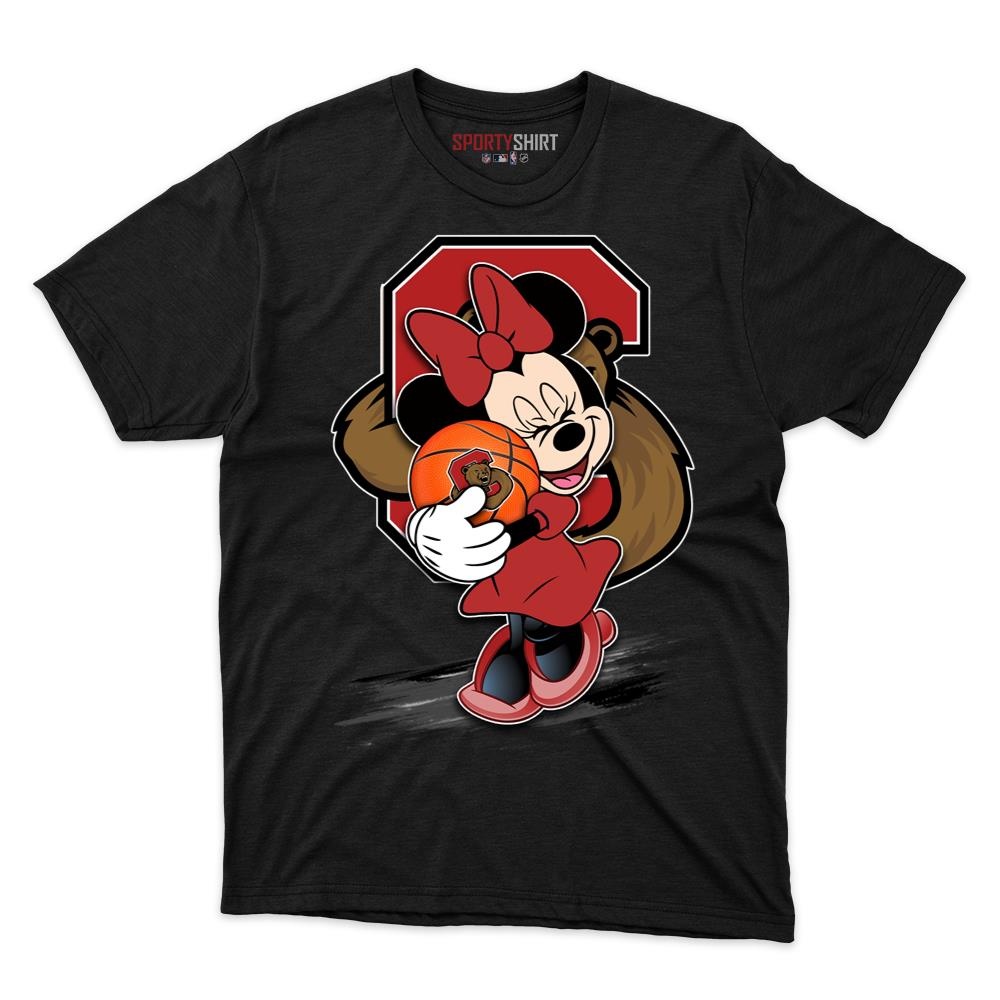 Cornell Big Red Minnie Mouse Unisex Cotton Graphic Tee, Disney Cartoon Crossover Shirt, Game Day Fan Gift