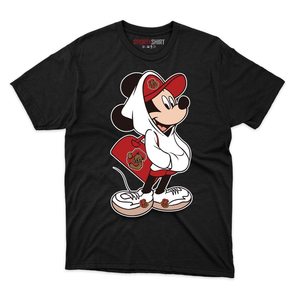 Cornell Big Red Mickey Mouse Unisex Cotton Graphic Tee, Disney Cartoon Crossover Shirt, Game Day Gift