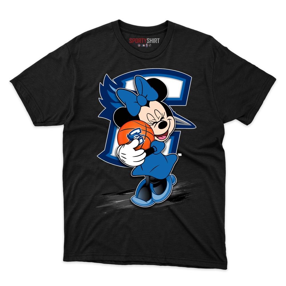 Creighton Bluejays Minnie Mouse Unisex Cotton Graphic Tee, Disney Cartoon Shirt, Game Day Fan Gift