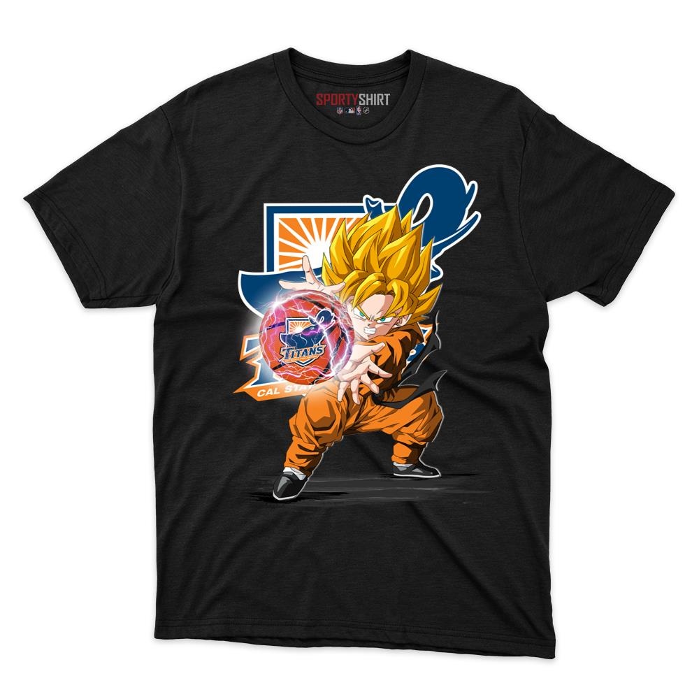 CSU Fullerton Titans Goku Dragon Ball Z Unisex Cotton Graphic Tee, Anime Fan Game Day Shirt