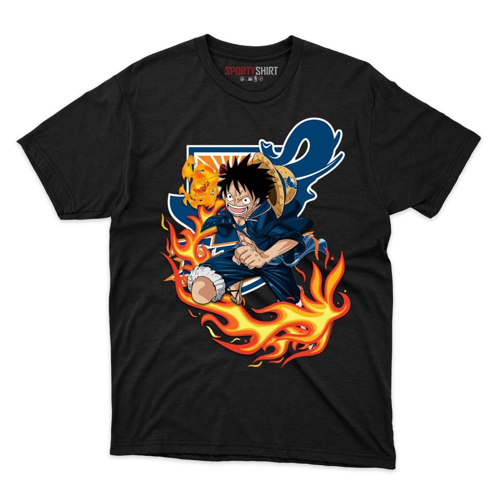 CSU Fullerton Titans Luffy One Piece Unisex Cotton Graphic Tee, Anime Pirate Fan Game Day Shirt