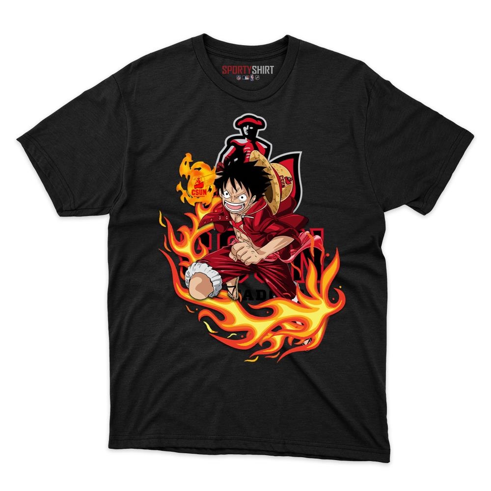 CSU Northridge Matadors Luffy One Piece Unisex Cotton Graphic Tee, Anime Pirate Fan Game Day Shirt