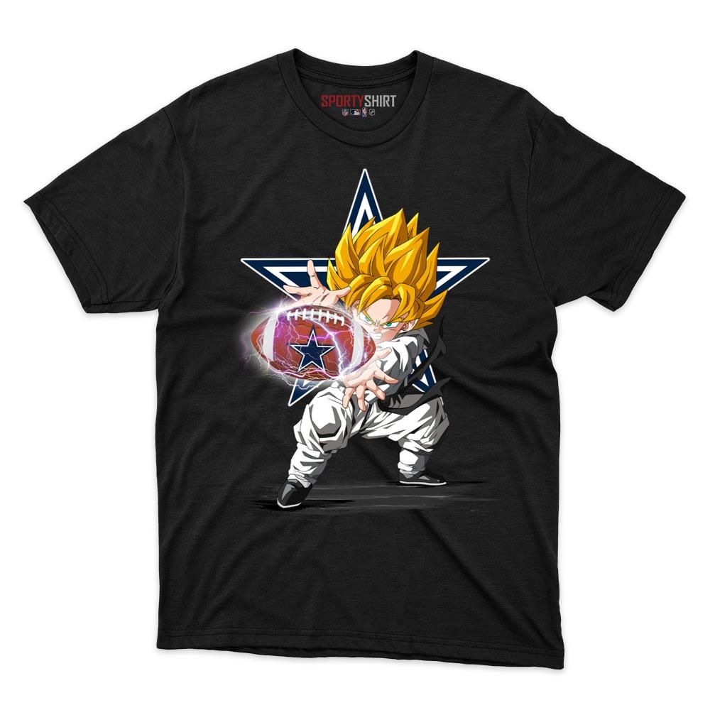 Dallas Cowboys Goku Dragon Ball Z Unisex Cotton Graphic Tee, Anime Crossover Shirt, Game Day Fan Gift