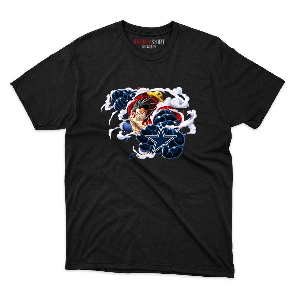 Dallas Cowboys Monkey D Luffy Gear One Piece Unisex Cotton Graphic Tee, Anime Shirt, Game Day Fan Gift