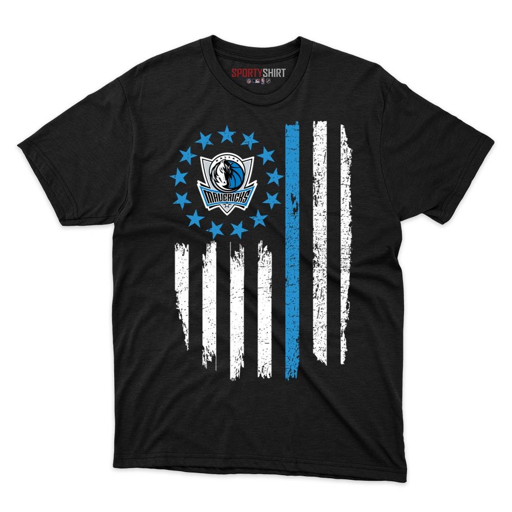 Dallas Mavericks Betsy Ross Flag Unisex Cotton Graphic Tee, Patriotic Basketball Shirt, Game Day Fan Gift