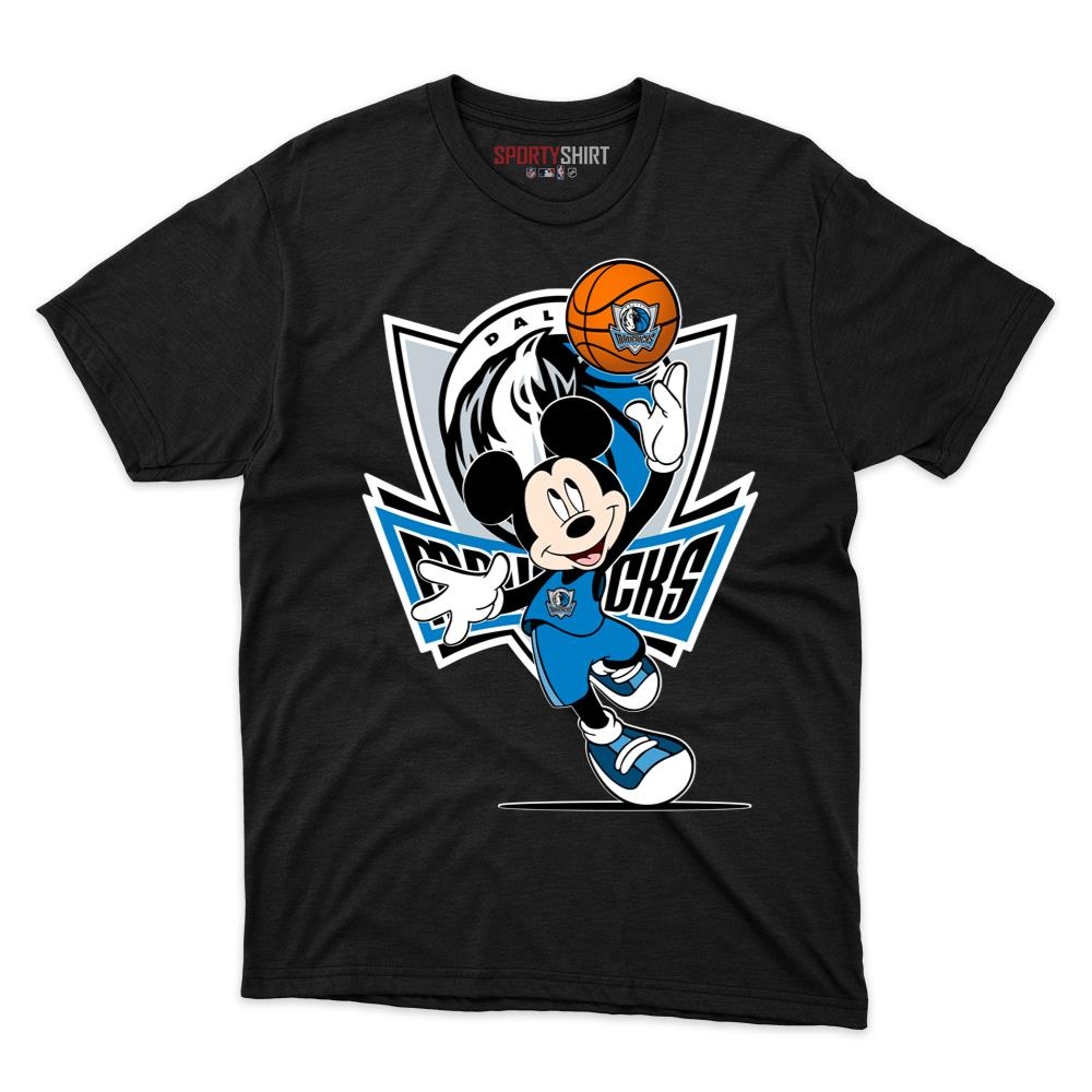 Dallas Mavericks Mickey Mouse Star Player Shirt, Unisex Cotton Disney Cartoon Graphic Tee, Game Day Gift