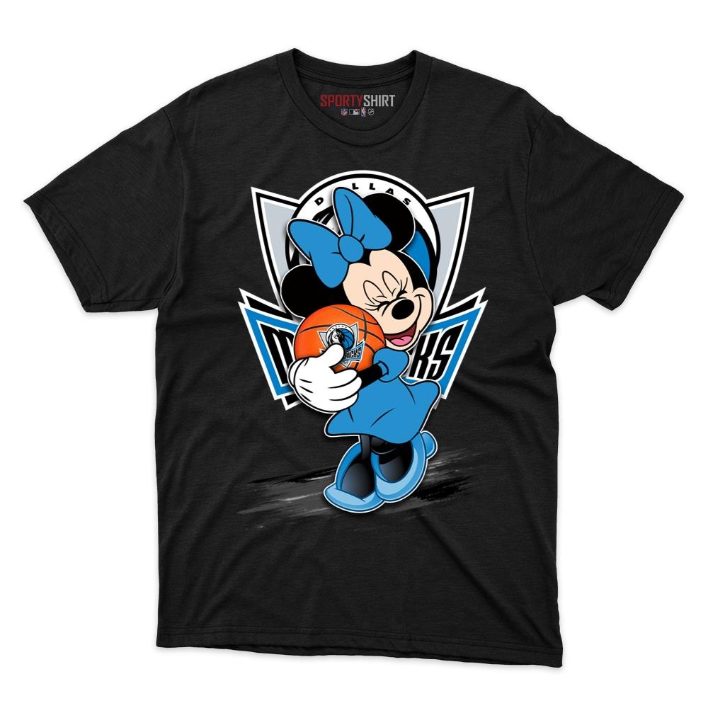 Dallas Mavericks Minnie Mouse Basketball Shirt, Unisex Cotton Disney Cartoon Graphic Tee, Game Day Gift