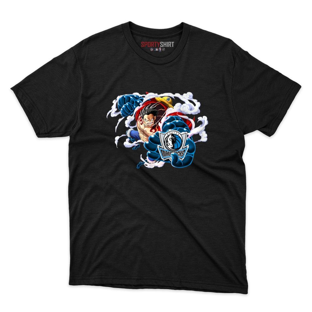 Dallas Mavericks Monkey D Luffy Gear One Piece Shirt, Unisex Cotton Anime Pirate Crew Graphic Tee for Fans