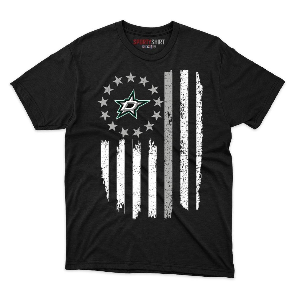 Dallas Stars Betsy Ross American Flag Shirt, Patriotic Unisex Cotton Graphic Tee, Hockey Fan Gift